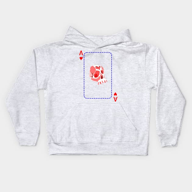 Ace of hearts Kids Hoodie by M[ ]